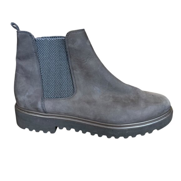 Paul Green Vienna Lugged brown suede chelsea ankle boot bootie - Picture 2 of 11